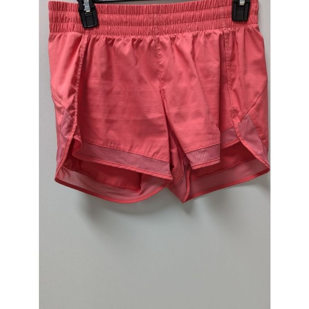 ATHLETA Coral Pink Mesh Racer Run Shorts